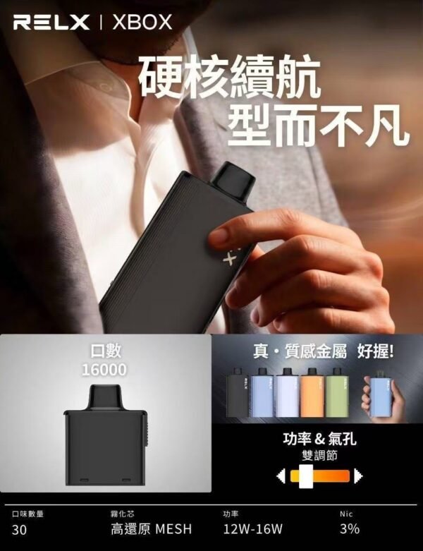 RELX悅刻X-BOX🥚	16000口 超耐抽！【買三顆送主機】
